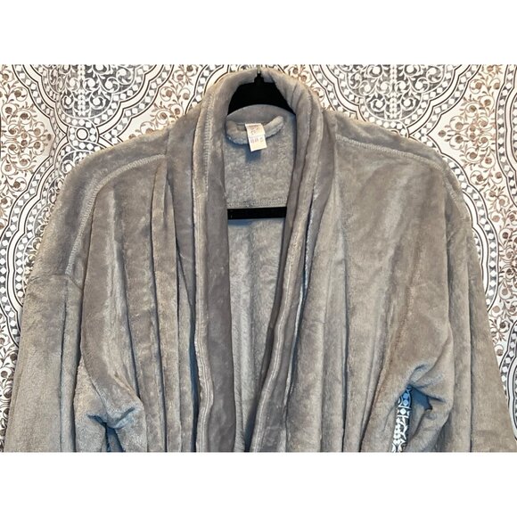 Stars Above Plush robe Collar Robe M/L Gray Soft Cozy - Picture 4 of 10